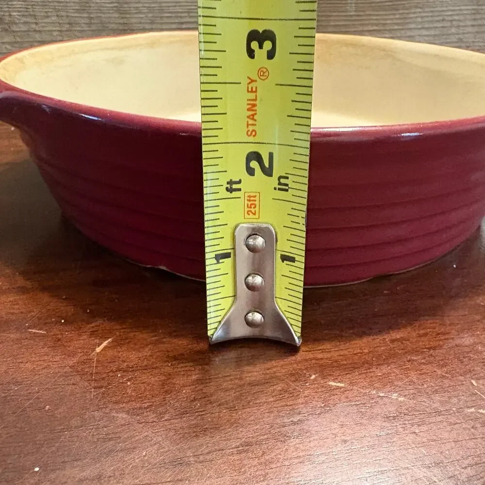 Vintage Pampered Chef Cranberry Small Oval Baker Stoneware Casserole Dish